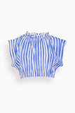 Lemlem Muna Ruched Crop Top in Qeba Blue