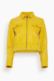 R13 Jackets Cropped Shrunken Zip-Up in Yellow/Aqua R13 Cropped Shrunken Zip-Up in Yellow/Aqua