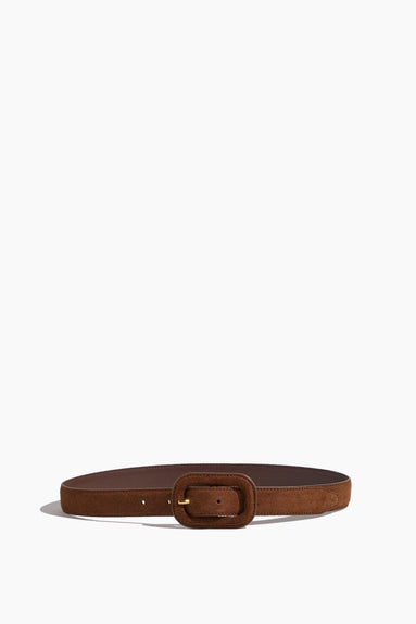Toteme Belts Covered Buckle Belt in Brown Suede