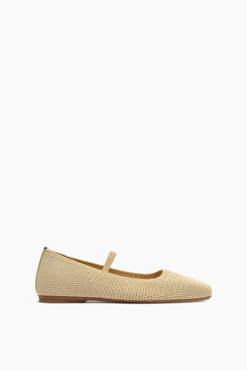 The Max Square Mary Jane in Cream Raffia-Knit