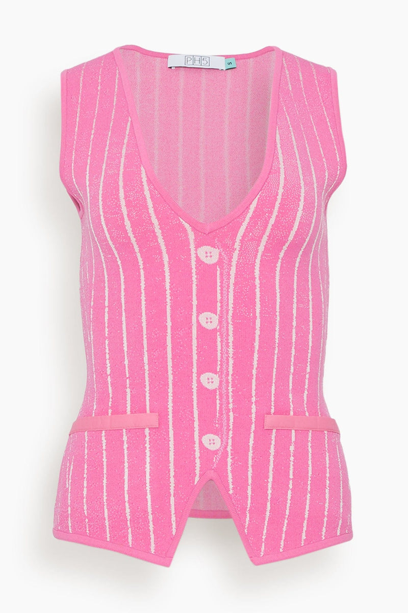 PH5 Marigold Denim Print Vest in Barbie Pink – Hampden Clothing
