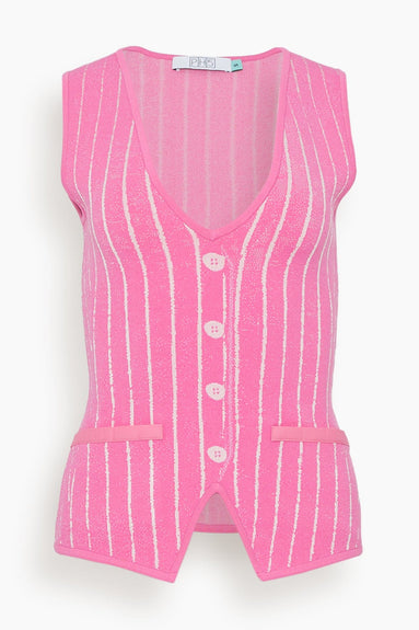 PH5 Tops Marigold Denim Print Vest in Barbie Pink