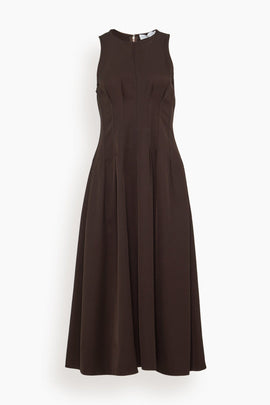 Bronwyn Dress in Merino Wool Twill Chocolate