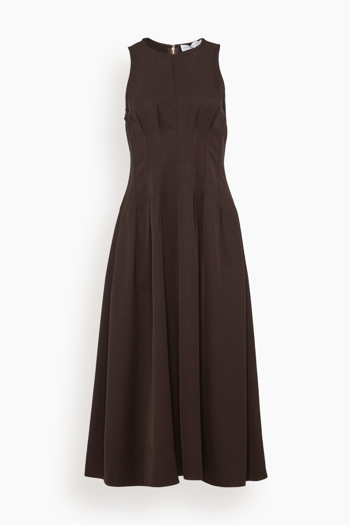 Proenza Schouler White Label Bronwyn Dress in Merino Wool Twill Chocolate Hampden Clothing Proenza Schouler White Label Bronwyn Dress in Merino Wool Twill Chocolate Hampden Clothing