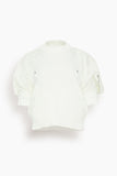 Sacai Tops Nylon Twill x Knit Pullover in Off White