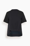 Sacai Denim x Cotton Jersey T-Shirt in Black