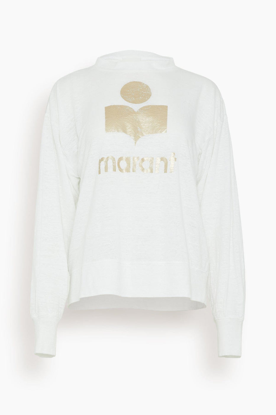 Etoile Isabel Marant Tops Klowia Long Sleeve Shirt in White/Light Gold Etoile Isabel Marant Klowia Long Sleeve Shirt in White/Light Gold