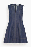 Tanya Taylor Glenda Denim Dress in Dark Indigo