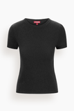 Staud Easy Cashmere Tee in Black