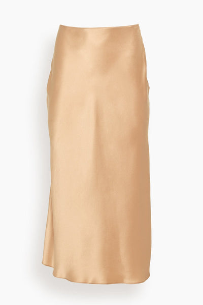 Miranda Midi Silk Skirt in Sandhill