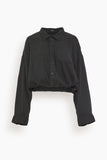 R13 Tops Crossover Bubble Shirt in Overdyed Black R13 Crossover Bubble Shirt in Overdyed Black