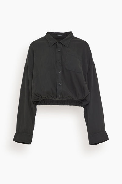 Crossover Bubble Shirt in Overdyed Black
