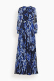 Erdem Gowns Long Sleeve Gown in Troubridge Floral Indigo Long Sleeve Gown in Troubridge Floral Indigo