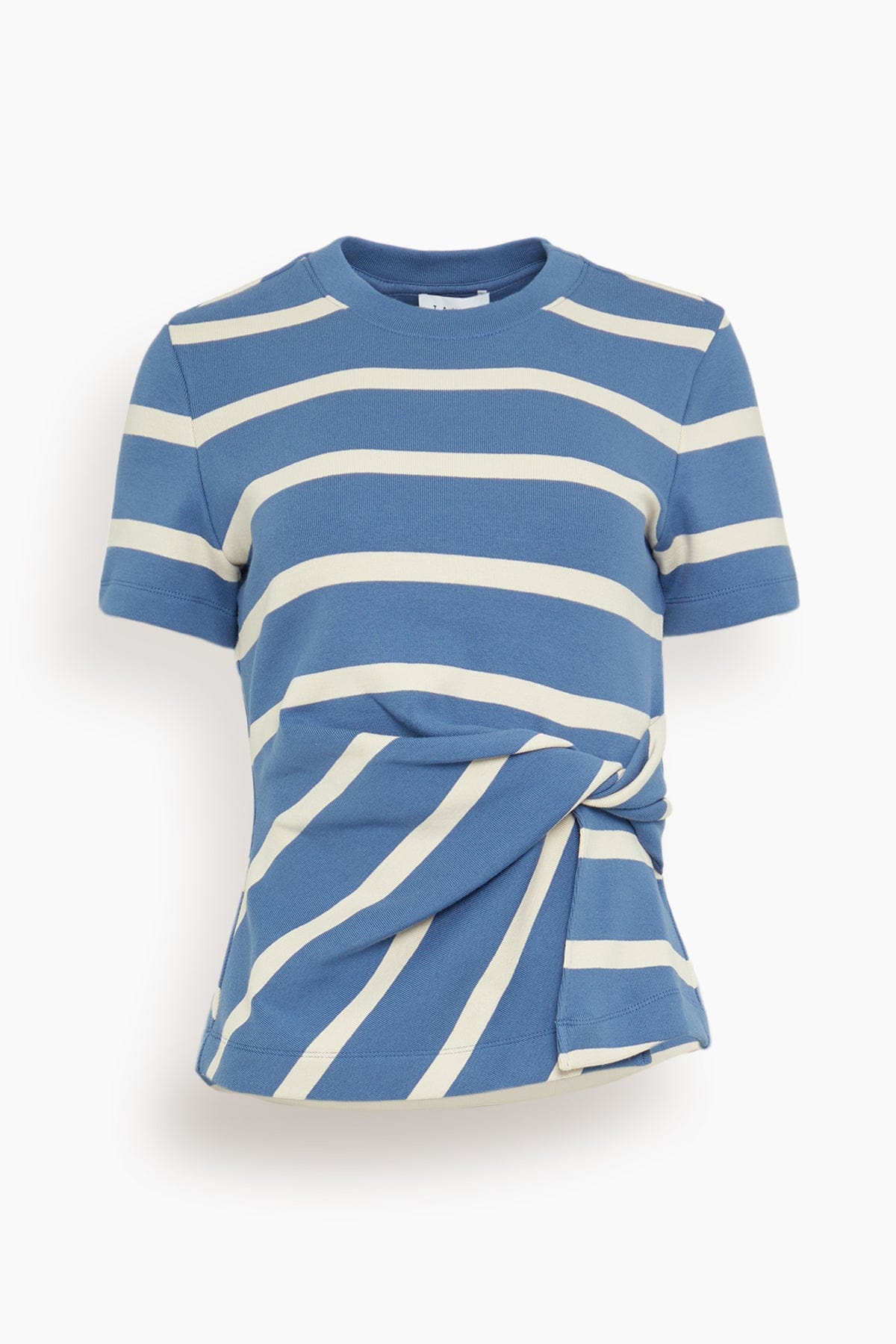 Tanya Taylor Tops Short Sleeve Carlita Top in French Blue/Cream Wide Stripe Short Sleeve Carlita Top in French Blue/Cream Wide Stripe
