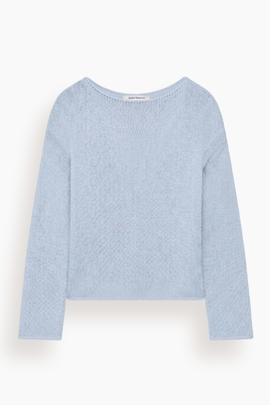 Draped Knit Sweater in Sky