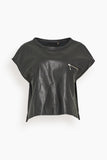 R13 Tops Sleeveless Leather Crewneck in Black R13 Sleeveless Leather Crewneck in Black
