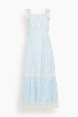 Anita Dress in Blue White Stripe