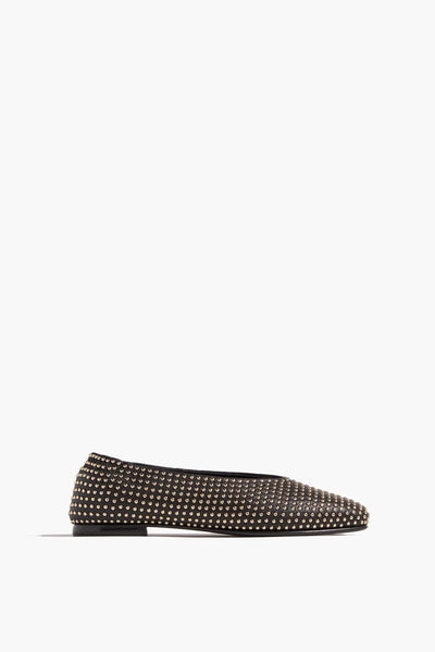 Eden Studded Flat in Black Gold