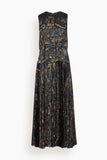 Sacai Floral Print Dress in Navy