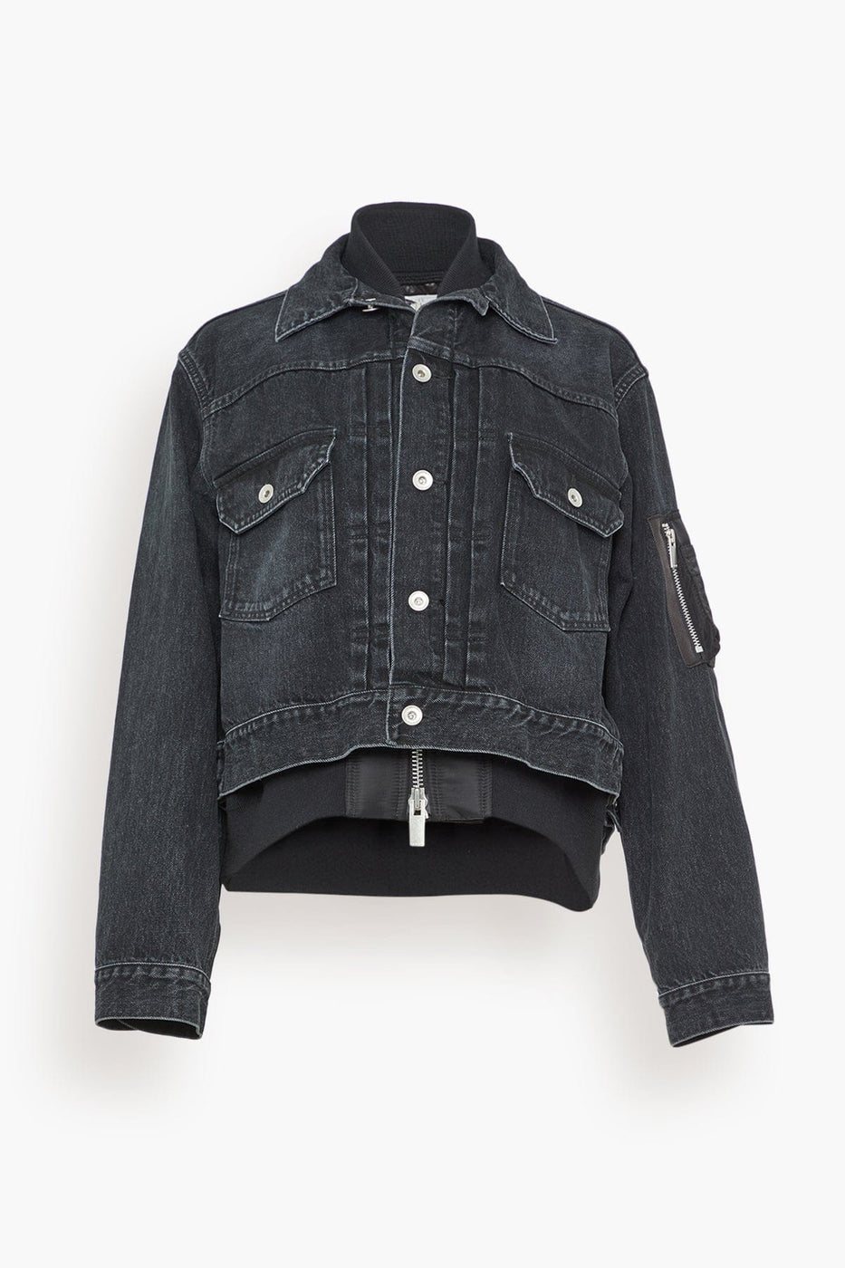 Sacai Jackets Denim Blouson in Black