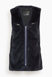 R13 Jackets Zippered Faux Fur Vest in Midnight R13 Zippered Faux Fur Vest in Midnight