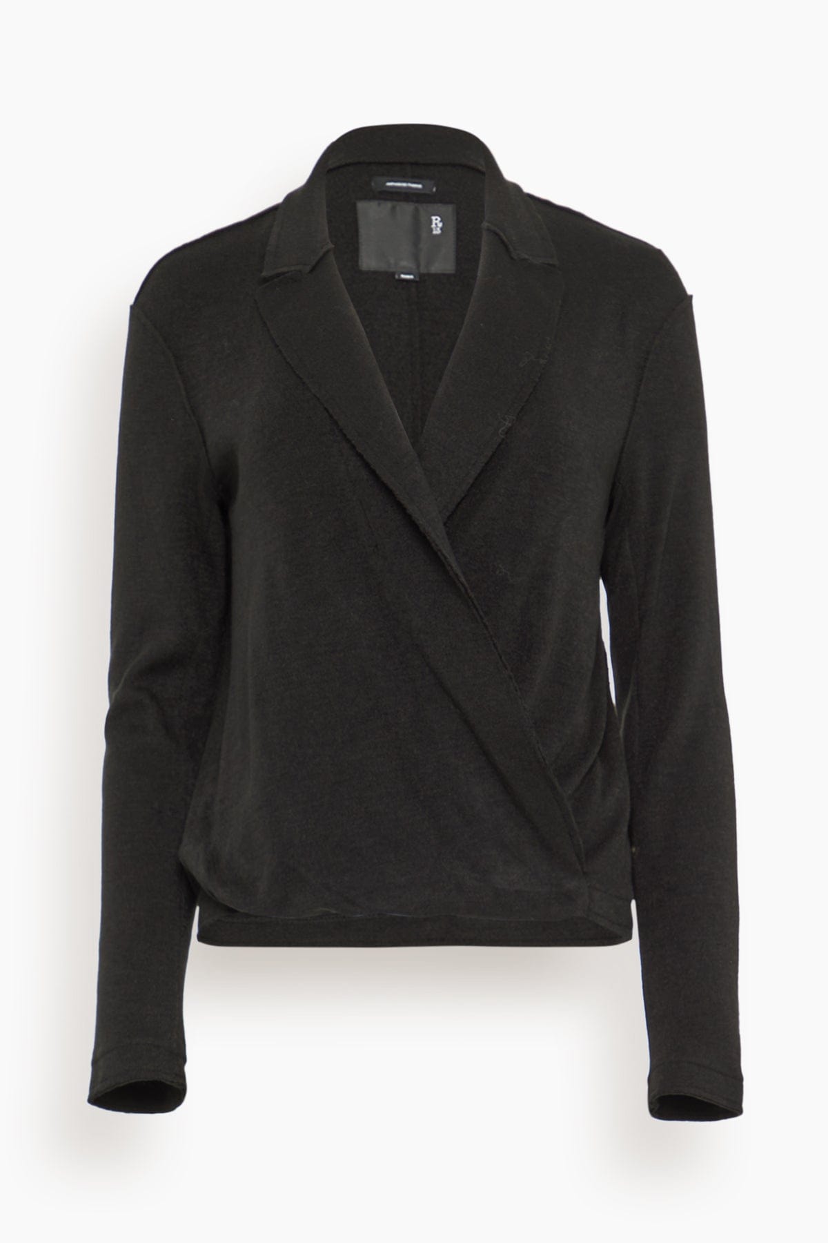R13 Twisted Lapel Top in Black