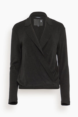 Twisted Lapel Top in Black
