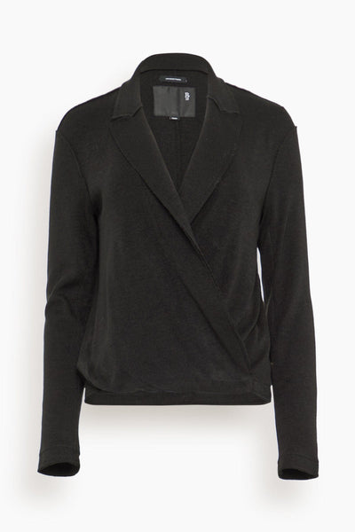 Twisted Lapel Top in Black