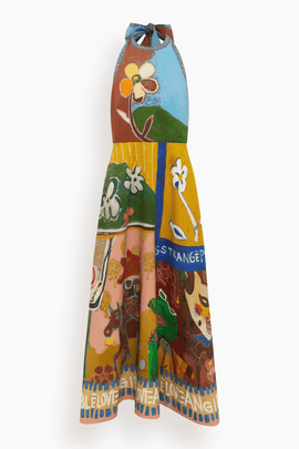 Mlak Halter Midi Dress in Multi
