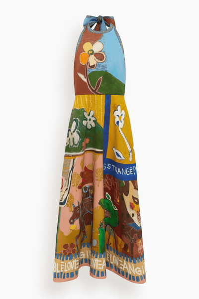 Mlak Halter Midi Dress in Multi