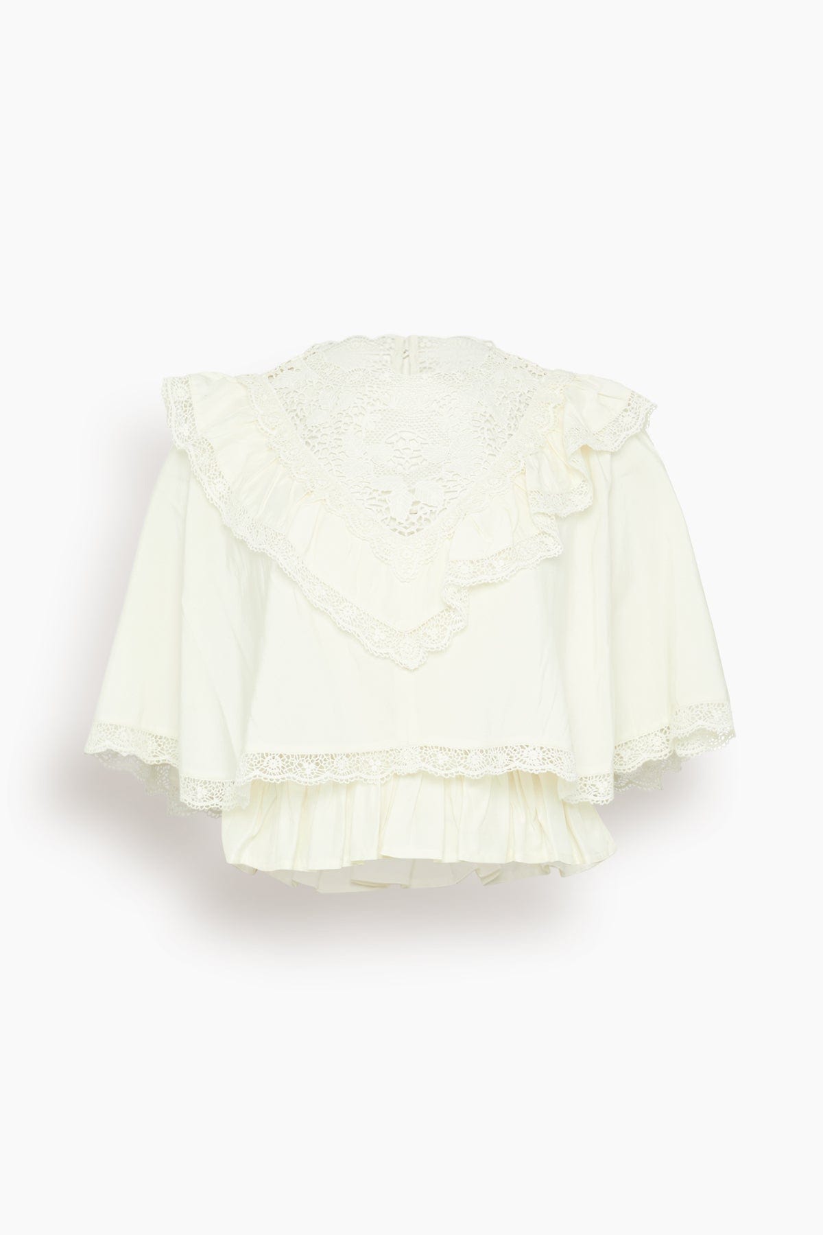 Sea Shanna Lace Capelet Top in Cream