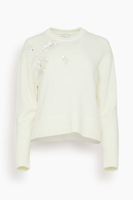 Lexia Embellished Sweater in Chalk