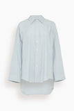 R13 Tops Drop Neck Oxford Shirt in Blue/White Pinstripe (TS) Drop Neck Oxford Shirt in Blue/White Pinstripe (TS)