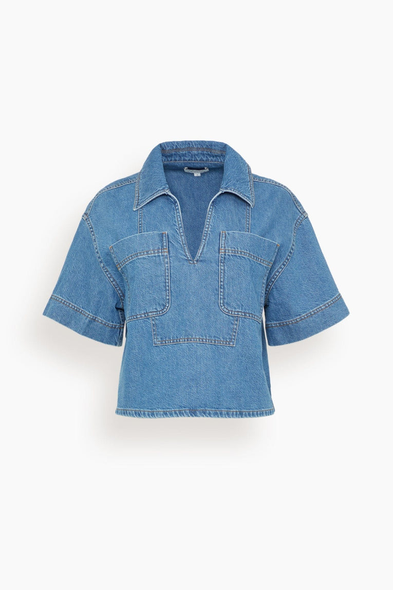 Tanya Taylor Jade Top in Medium Indigo Blue