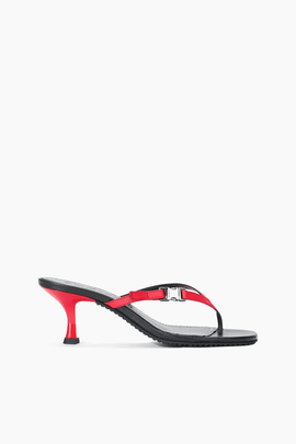Flynn Kitten Heel in Black Red Rose