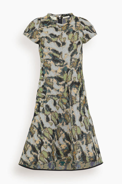 Shield Jacquard Wool Mini Dress in Autumn Field