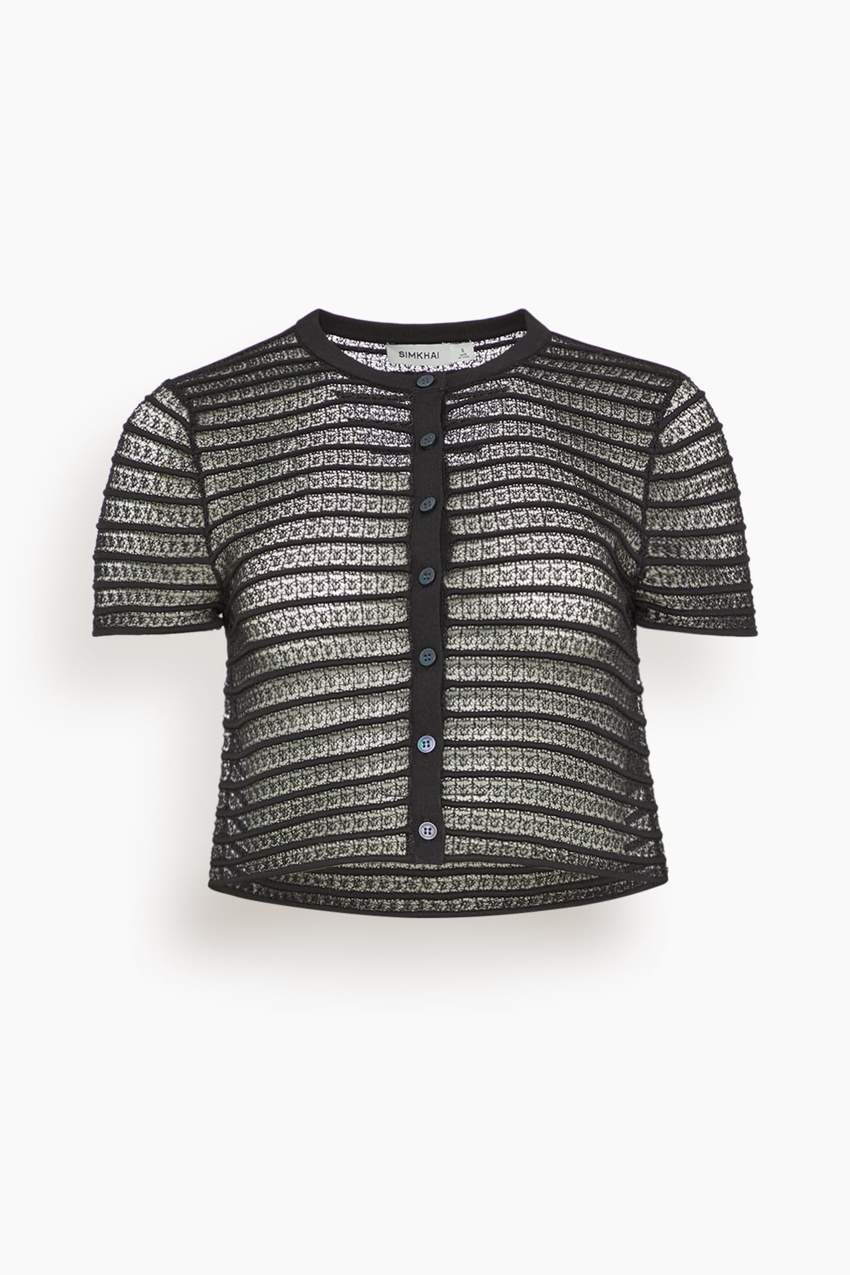 Simkhai Holli Short Sleeve Cardigan in Black