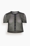 Simkhai Holli Short Sleeve Cardigan in Black