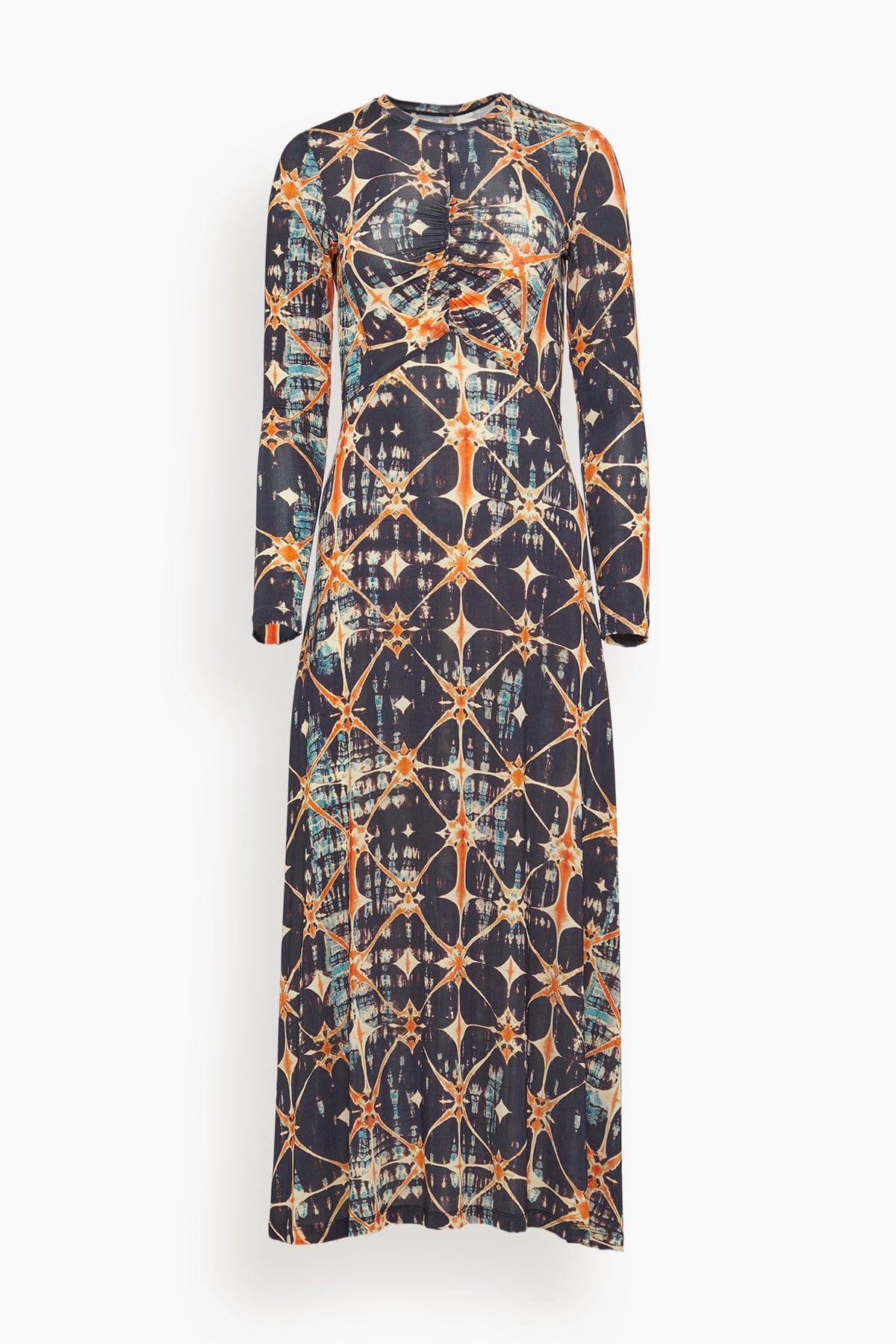 Ulla Johnson Naia Long Sleeve Ruched Midi Dress in Phoenix