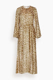 Simkhai Cocktail Dresses Odina Long Sleeve Maxi Dress in Gold