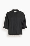 Loulou Studio Tops Short Sleeved Blouse in Black Short Sleeved Blouse in Black