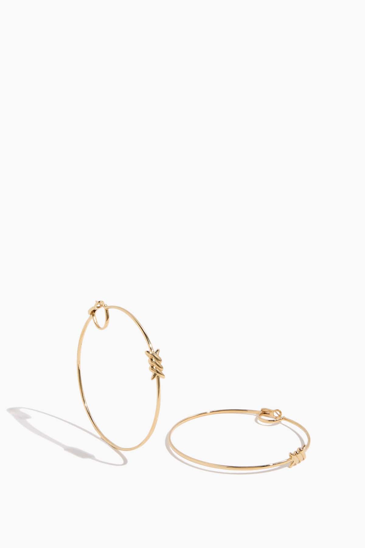 Stoned Fine Jewelry Barb Hoop Earrings in 18k Yellow Gold