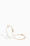 Stoned Fine Jewelry Barb Hoop Earrings in 18k Yellow Gold
