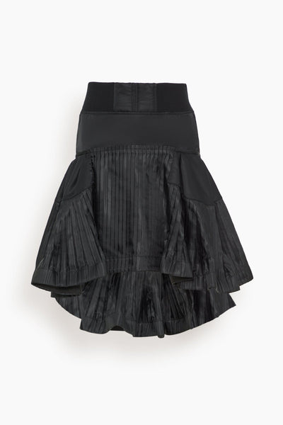 Nylon Twill Skirt in Black