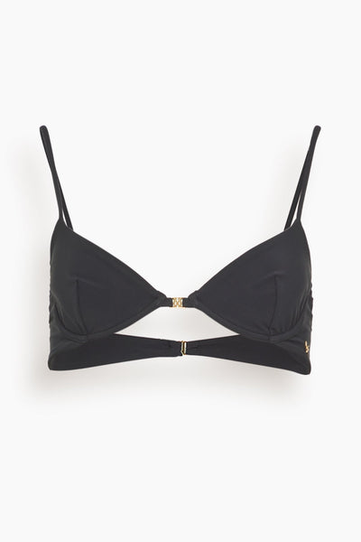 Coeur Demi Plunge Bikini Top in Black