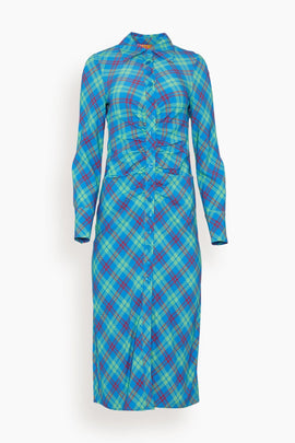 Lennox Shirt Dress in Blue Check