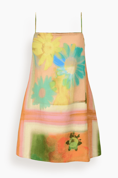 Laura Linen Mini Dress in Superbloom Scarf