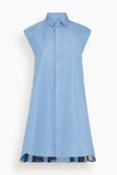 Poplin Dress in Blue Stripe