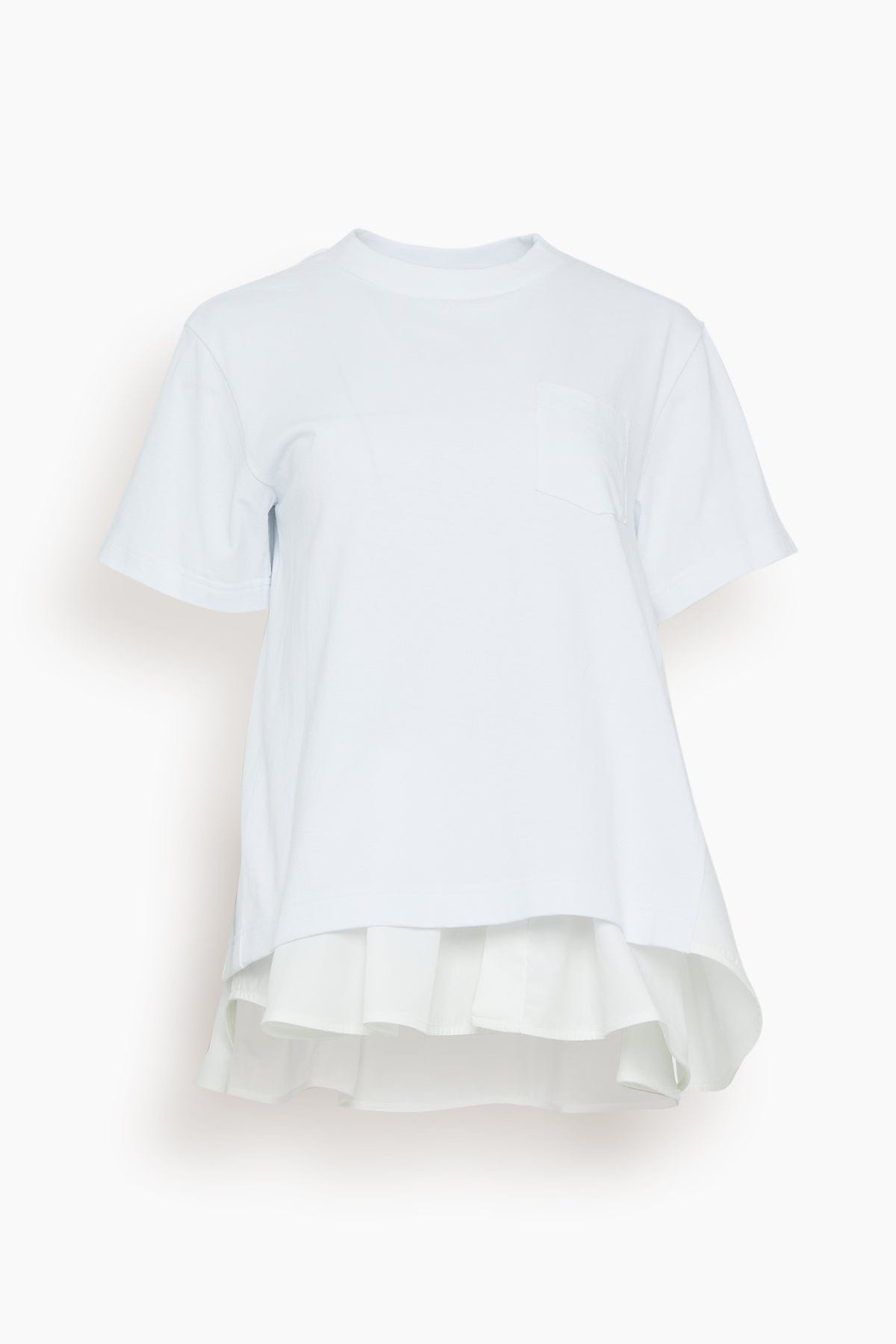 Sacai Cotton Poplin Mix Cotton Jersey T-Shirt in White – Hampden Clothing