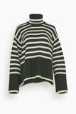 Toteme Sweaters Signature Stripe Turtleneck Sweater in Fir Green